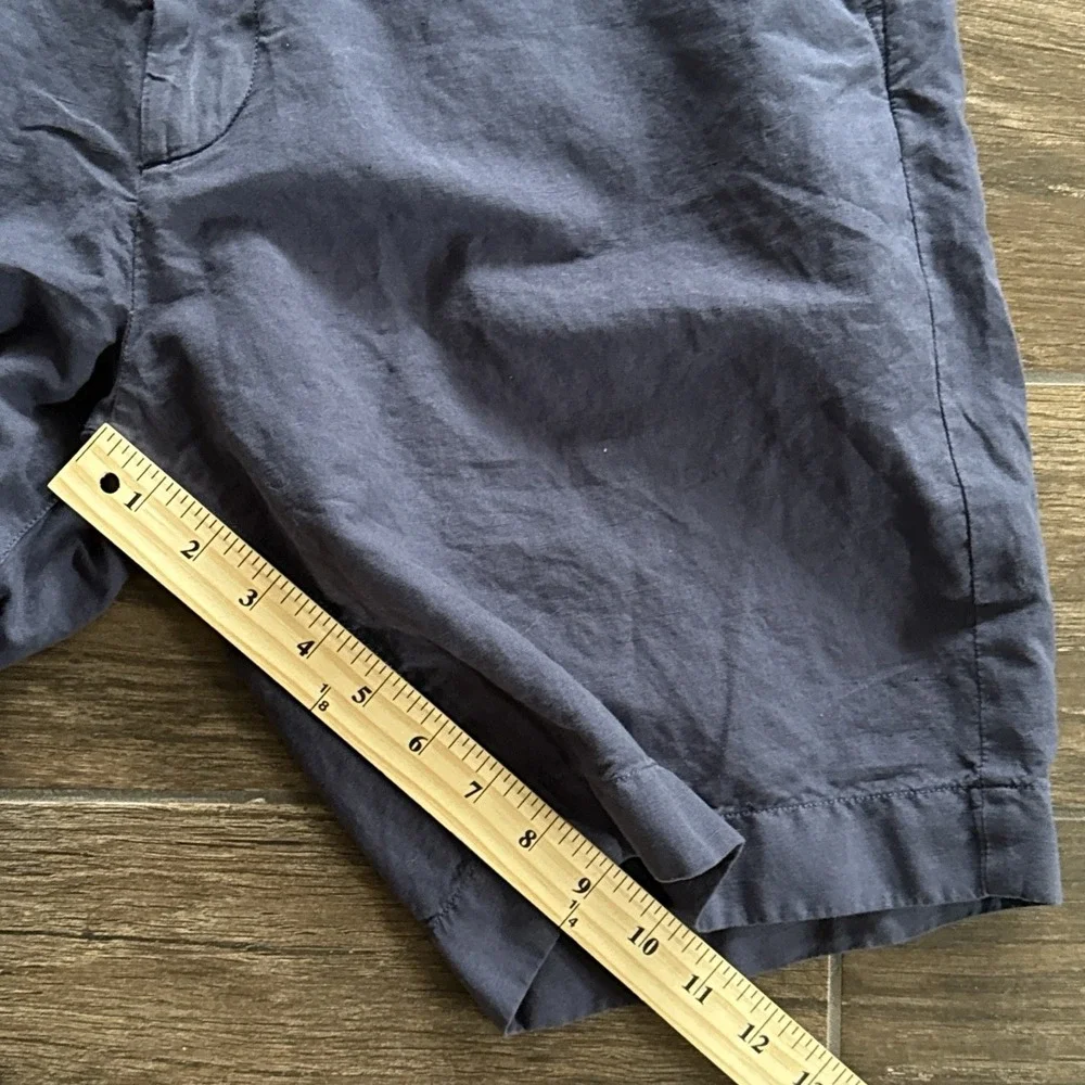Faherty Chino Shorts Men's 36 Navy Linen Cotton 9